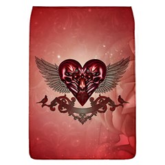 Awesome Heart With Skulls And Wings Removable Flap Cover (l) by FantasyWorld7