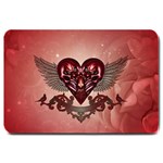 Awesome Heart With Skulls And Wings Large Doormat  30 x20  Door Mat