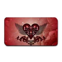 Awesome Heart With Skulls And Wings Medium Bar Mats by FantasyWorld7