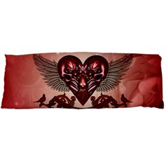 Awesome Heart With Skulls And Wings Body Pillow Case Dakimakura (two Sides) by FantasyWorld7