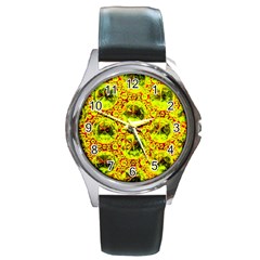 Cut Glass Beads Round Metal Watch by essentialimage