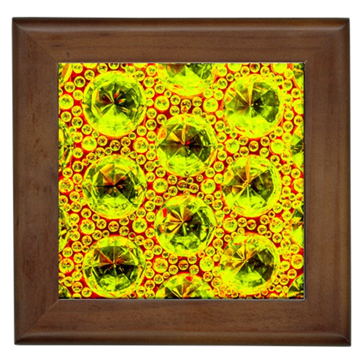 Cut Glass Beads Framed Tile