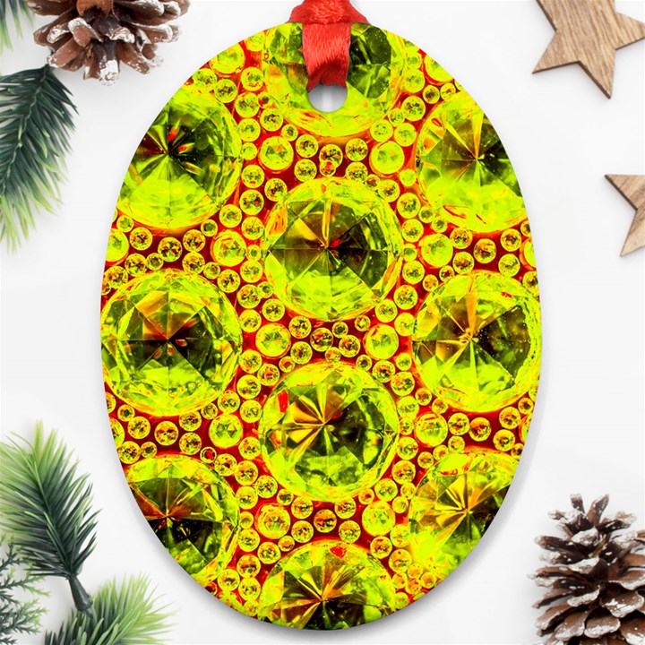 Cut Glass Beads Ornament (Oval)