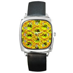 Cut Glass Beads Square Metal Watch by essentialimage