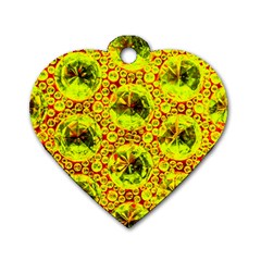 Cut Glass Beads Dog Tag Heart (two Sides) by essentialimage