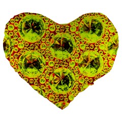 Cut Glass Beads Large 19  Premium Flano Heart Shape Cushions by essentialimage