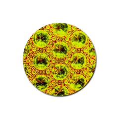 Cut Glass Beads Rubber Round Coaster (4 Pack)  by essentialimage