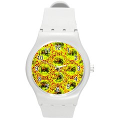 Cut Glass Beads Round Plastic Sport Watch (m) by essentialimage