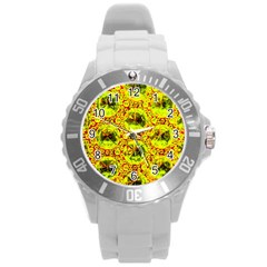 Cut Glass Beads Round Plastic Sport Watch (l) by essentialimage