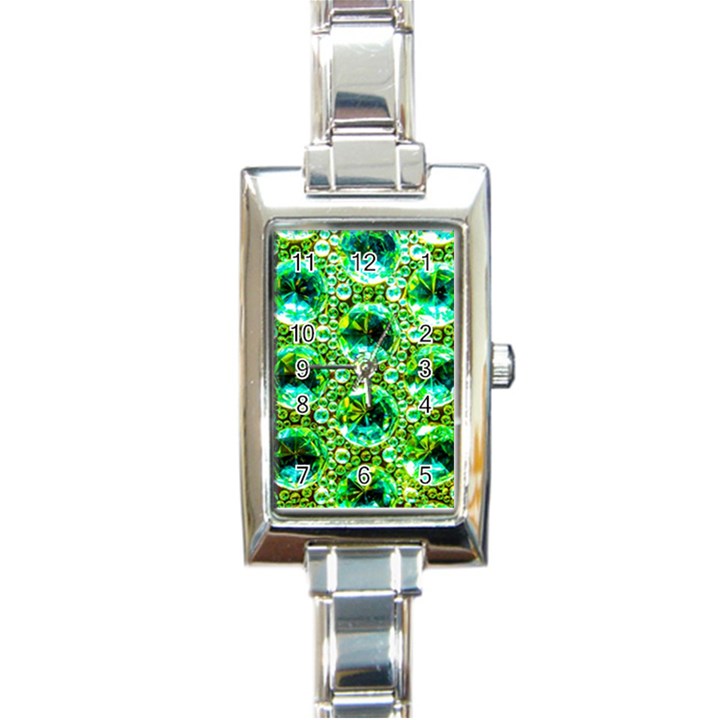 Cut Glass Beads Rectangle Italian Charm Watch