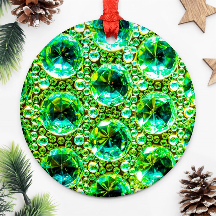 Cut Glass Beads Round Ornament (Two Sides)