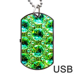 Cut Glass Beads Dog Tag Usb Flash (one Side) by essentialimage