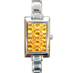 Cut Glass Beads Rectangle Italian Charm Watch Front