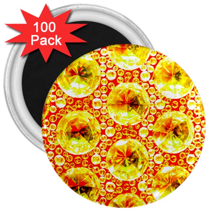 Cut Glass Beads 3  Magnets (100 pack)