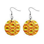 Cut Glass Beads Mini Button Earrings Front