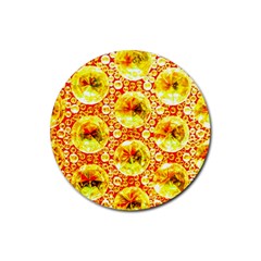 Cut Glass Beads Rubber Coaster (round)  by essentialimage