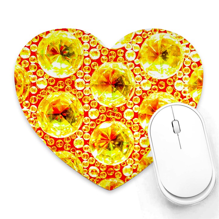 Cut Glass Beads Heart Mousepads