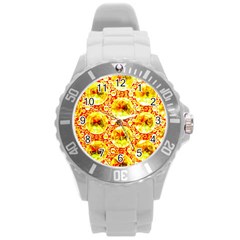 Cut Glass Beads Round Plastic Sport Watch (l) by essentialimage