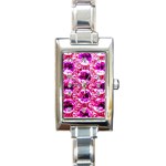 Cut Glass Beads Rectangle Italian Charm Watch Front