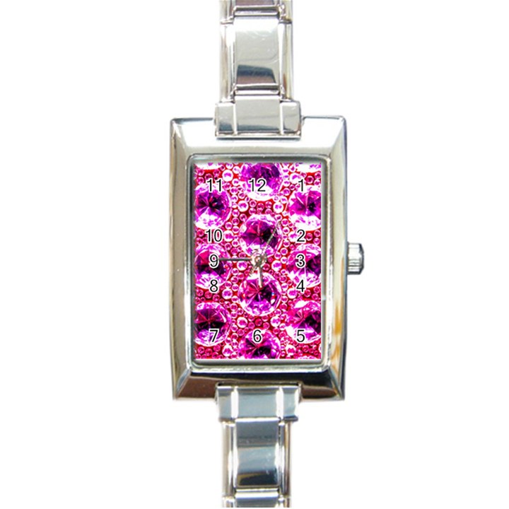 Cut Glass Beads Rectangle Italian Charm Watch