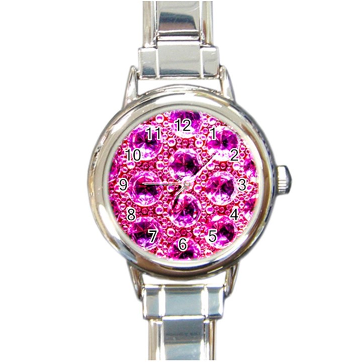 Cut Glass Beads Round Italian Charm Watch