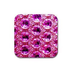 Cut Glass Beads Rubber Coaster (square)  by essentialimage