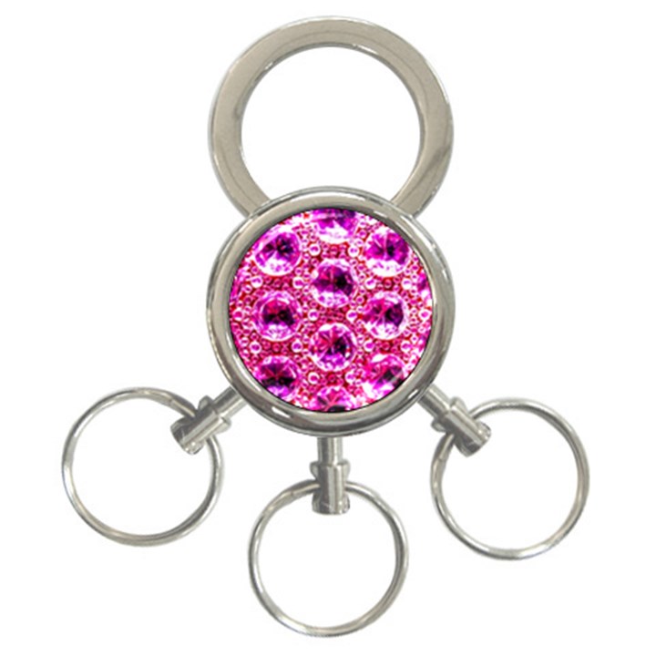 Cut Glass Beads 3-Ring Key Chain