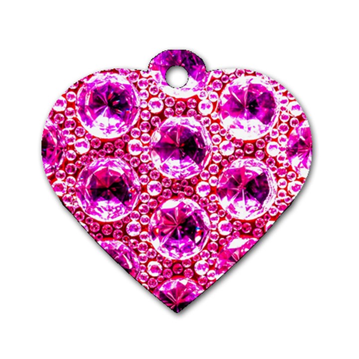 Cut Glass Beads Dog Tag Heart (Two Sides)