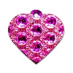 Cut Glass Beads Dog Tag Heart (Two Sides) Back