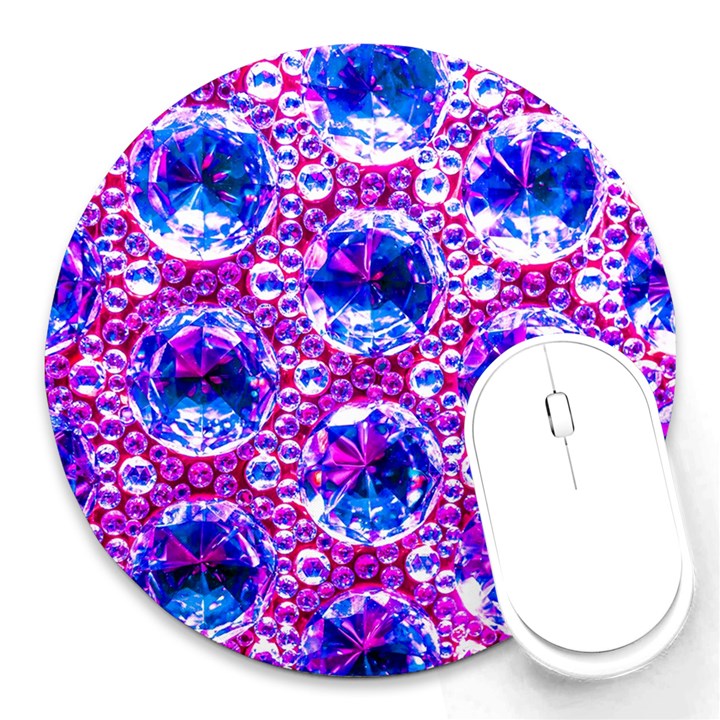 Cut Glass Beads Round Mousepads