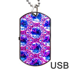 Cut Glass Beads Dog Tag Usb Flash (two Sides) by essentialimage