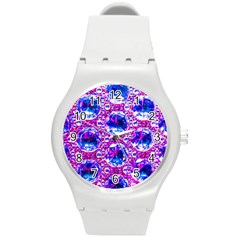 Cut Glass Beads Round Plastic Sport Watch (m) by essentialimage