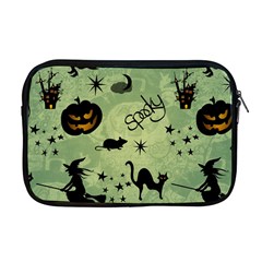 Funny Halloween Pattern With Witch, Cat And Pumpkin Apple Macbook Pro 17  Zipper Case by FantasyWorld7