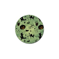 Funny Halloween Pattern With Witch, Cat And Pumpkin Golf Ball Marker (4 Pack) by FantasyWorld7