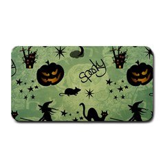 Funny Halloween Pattern With Witch, Cat And Pumpkin Medium Bar Mats by FantasyWorld7