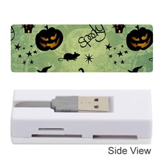 Funny Halloween Pattern With Witch, Cat And Pumpkin Memory Card Reader (stick) by FantasyWorld7