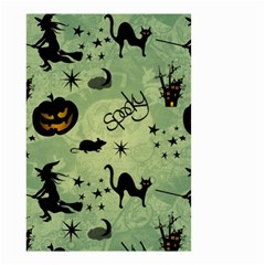 Funny Halloween Pattern With Witch, Cat And Pumpkin Small Garden Flag (two Sides) by FantasyWorld7