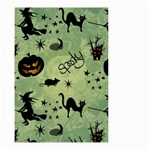 Funny Halloween Pattern With Witch, Cat And Pumpkin Small Garden Flag (Two Sides) Front