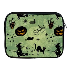 Funny Halloween Pattern With Witch, Cat And Pumpkin Apple Ipad 2/3/4 Zipper Cases by FantasyWorld7