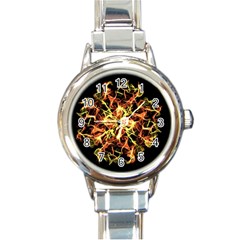 Ablaze Round Italian Charm Watch by litana