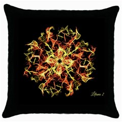 Ablaze Throw Pillow Case (black) by litana