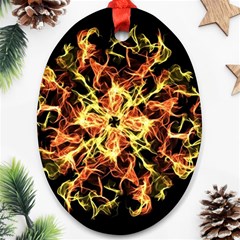 Ablaze Oval Ornament (two Sides) by litana