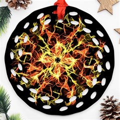 Ablaze Round Filigree Ornament (two Sides)