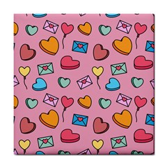 Candy Pattern Tile Coaster