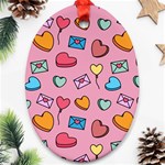 Candy Pattern Ornament (Oval) Front