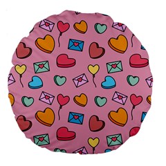 Candy Pattern Large 18  Premium Flano Round Cushions