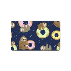 Cute Sloth With Sweet Doughnuts Magnet (name Card)