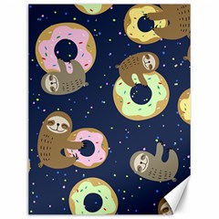 Cute Sloth With Sweet Doughnuts Canvas 12  X 16 