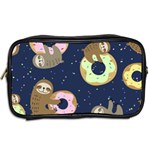 Cute Sloth With Sweet Doughnuts Toiletries Bag (Two Sides) Back