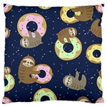 Cute Sloth With Sweet Doughnuts Standard Flano Cushion Case (One Side) Front